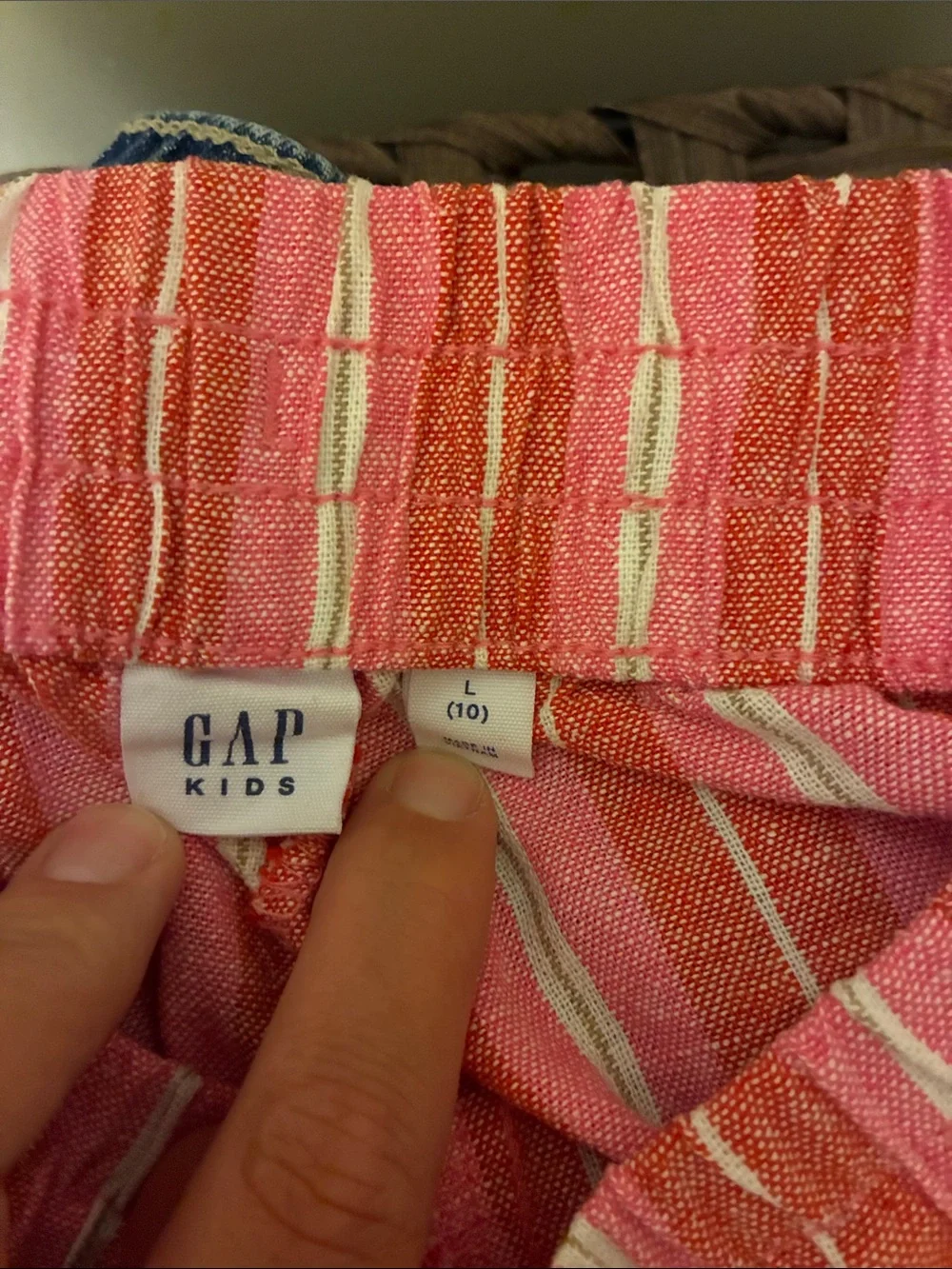 GAP Coral and White Striped Kids Pants